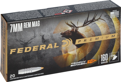 Federal Premium Bonded Hollow Point Trophy Bonded Tip 160 Grain 7mm Remington Mag 2900 fps