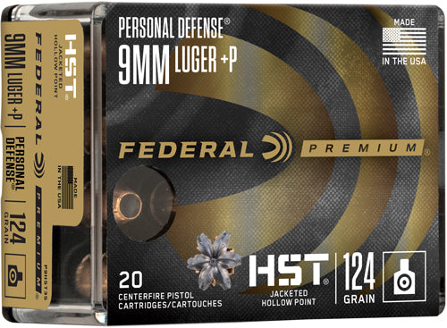 Federal Premium Personal Defense HST Jacketed Hollow Point 124 Grain 9mm Luger/Parabellum 1200 fps