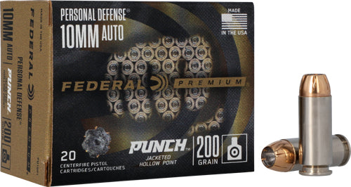Federal Premium Personal Defense Punch Jacketed Hollow Point 200 Grain 10mm Auto 1100 fps