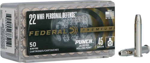 Federal Premium Personal Defense Punch Jacketed Hollow Point 45 Grain .22 WMR 1000 fps