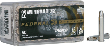 Federal Premium Personal Defense Punch Jacketed Hollow Point 45 Grain .22 WMR 1000 fps