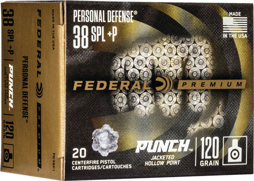 Federal Premium Personal Defense Punch Jacketed Hollow Point 120 Grain .38 Special 1000 fps