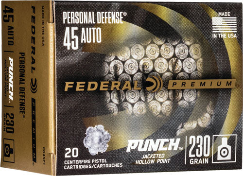 Federal Premium Personal Defense Punch Jacketed Hollow Point 230 Grain .45 ACP/Auto 890 fps