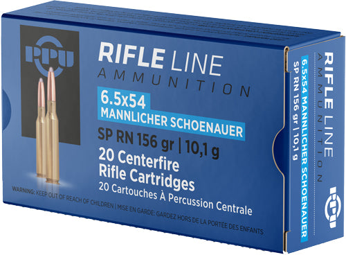 Prvi Partizan Rifle 6.5x54mm Mannlicher 156 grain Jacketed Soft Point ammunition