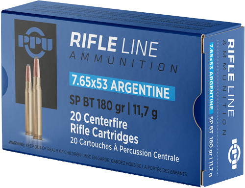 Prvi Partizan  Soft Point Boat Tail 180 Grain 7.65x53mm Argentine 2545 fps