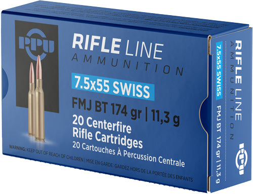 Prvi Partizan Metric Rifle 7.5x55mm Swiss 174 grain Full Metal Jacket Boat Tail ammunition