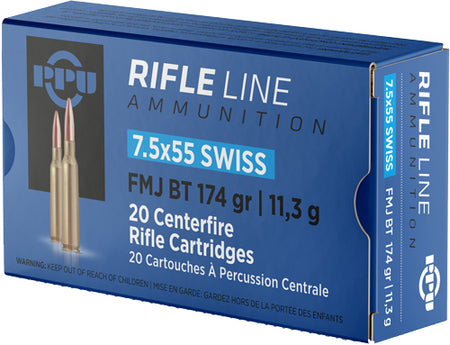 Prvi Partizan Metric Rifle 7.5x55mm Swiss 174 grain Full Metal Jacket Boat Tail ammunition