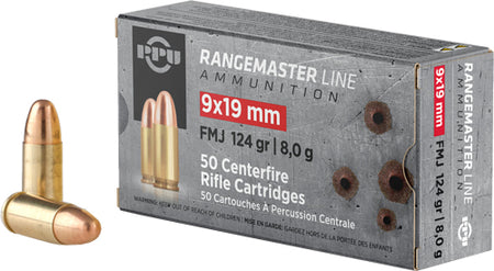 Prvi Partizan Rangemaster Full Metal Jacket 124 Grain 9mm Luger/Parabellum 1263 fps
