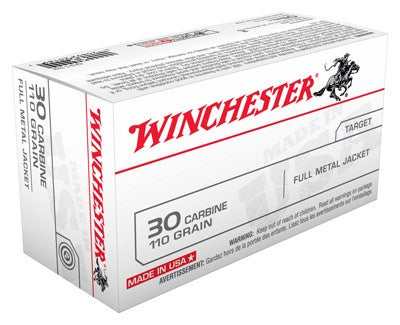 Winchester USA .30 Carbine 110 grain Full Metal Jacket ammunition