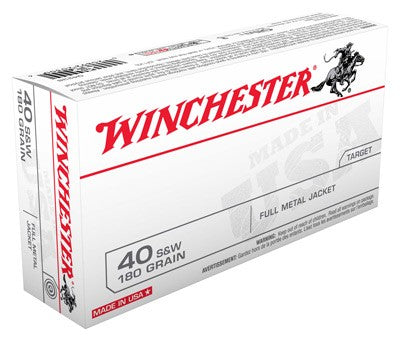 Winchester USA Full Metal Jacket 180 Grain .40 S&W 1020 fps