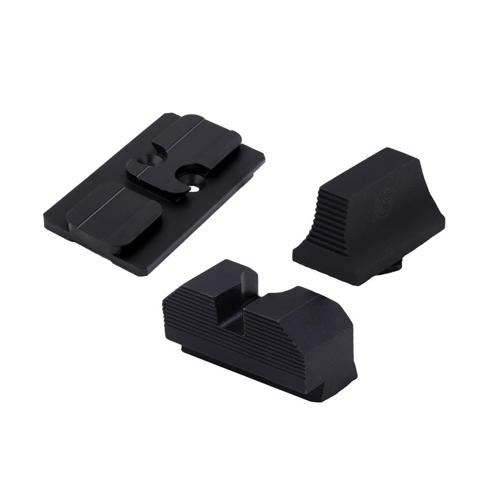 Glock MOS ACRO Footprint XS Sights Optic Mount Bundle - Non-Tritium