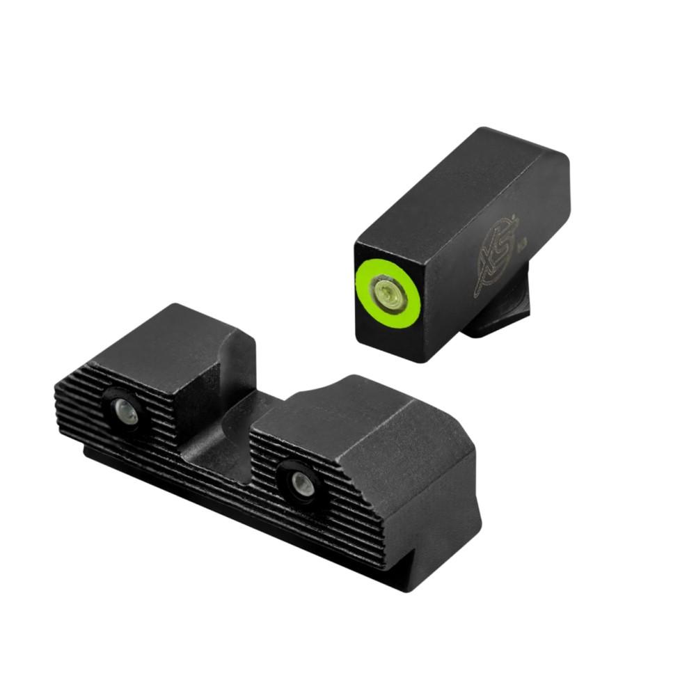 XS Sight Systems Glock 20 21 29 30 30S 37 40 41 R3D 2.0 Night Sights Green Front Black Rear