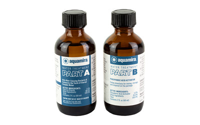 Aquamira 67204 Water Treatment 2 oz Glass Bottle Set, 60 Gallon Capacity, No Droppers