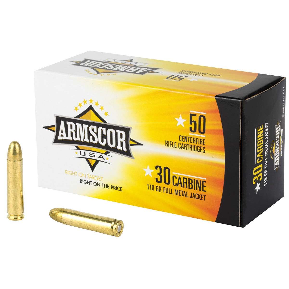 Armscor Competition .30 Carbine 110 grain Full Metal Jacket ammunition
