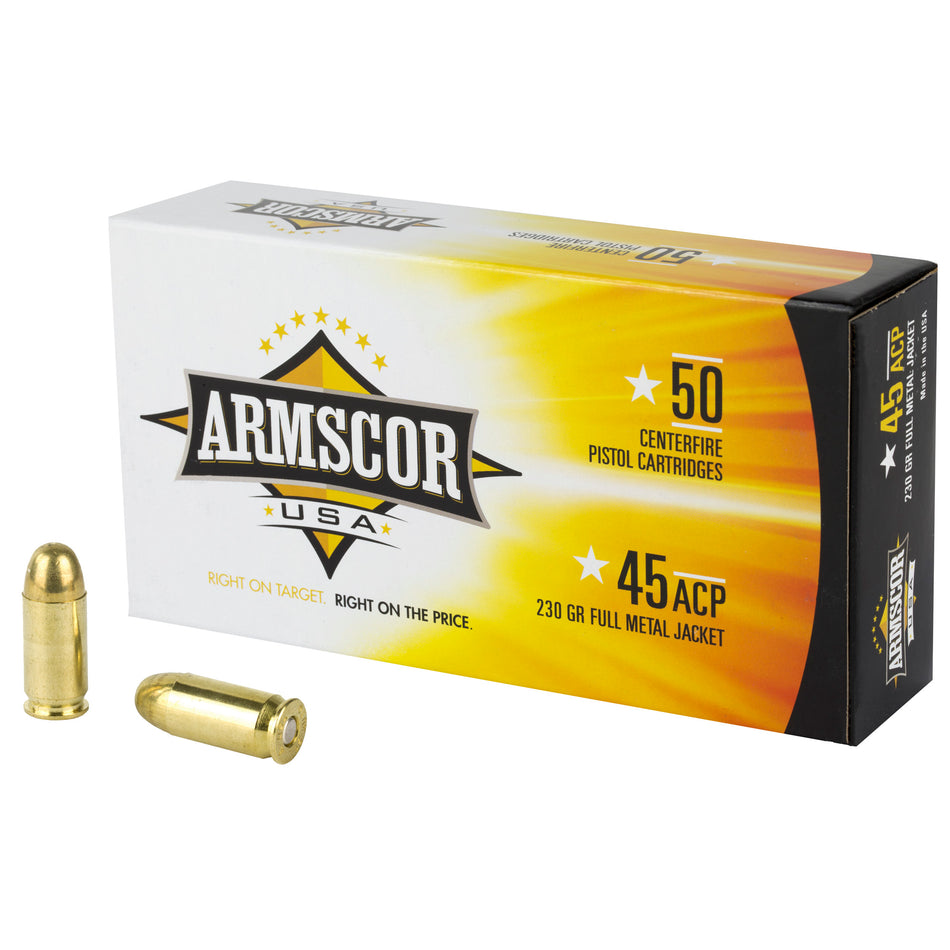 Armscor 45 ACP 230gr FMJ Pistol Ammunition