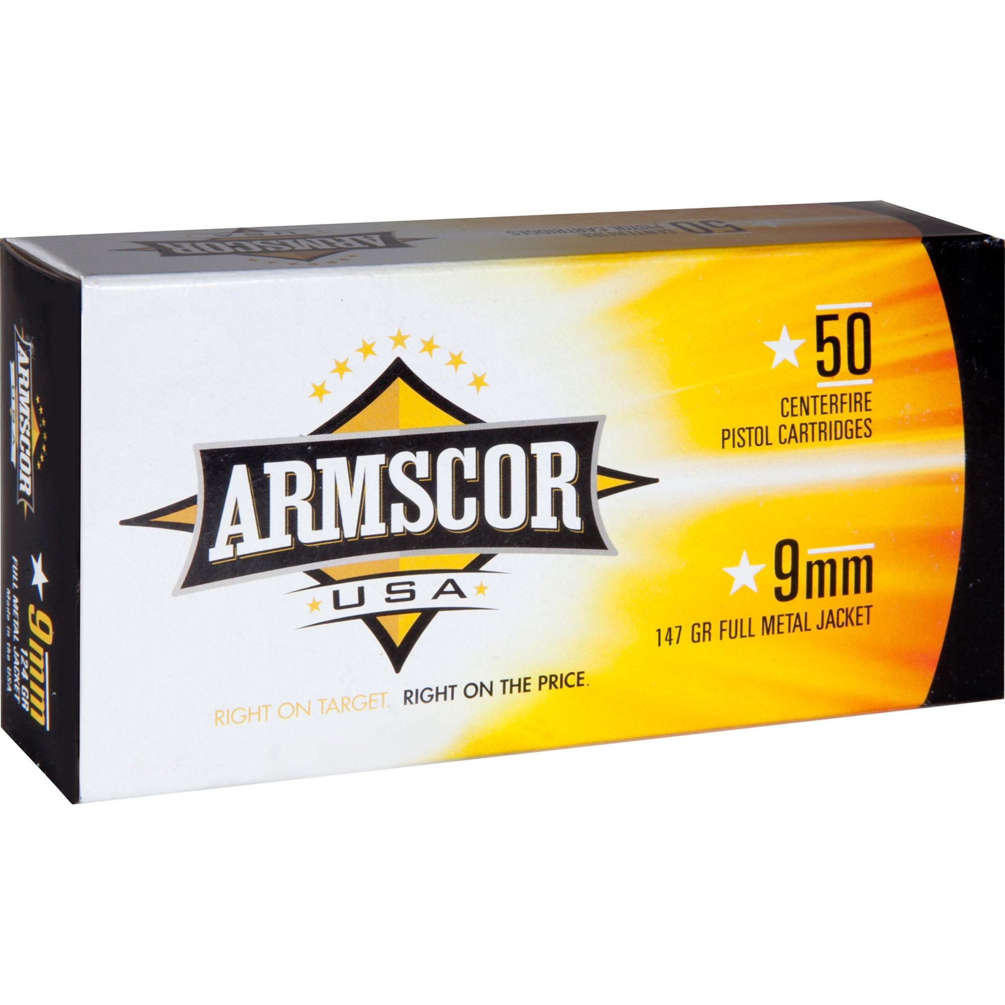 Armscor 9mm Luger Pistol Ammunition 147gr FMJ