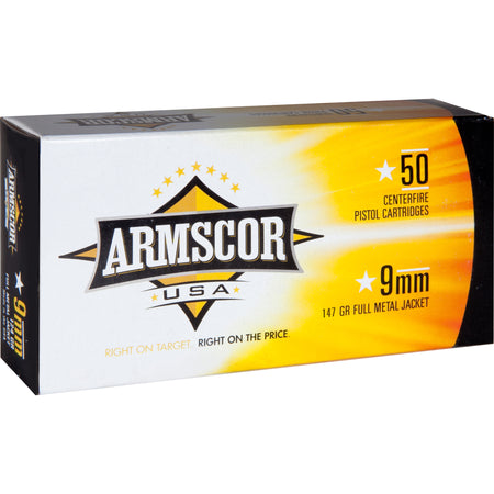 Armscor 9mm Luger Pistol Ammunition 147gr FMJ