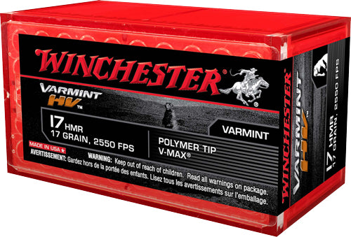 Winchester Varmint HV Hornady V-Max 17 Grain .17 HMR 2550 fps