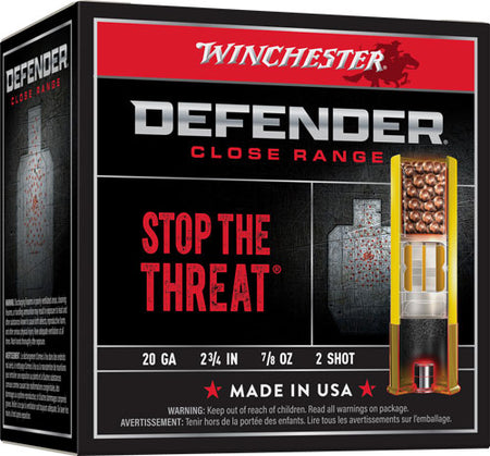 Winchester Defender Personal Defense Shotgun Ammo 20 Gauge 2.75 in 7/8 oz #2