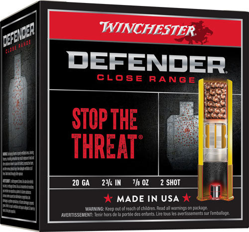 Winchester Defender Personal Defense Shotgun Ammo 20 Gauge 2.75 in 7/8 oz #2