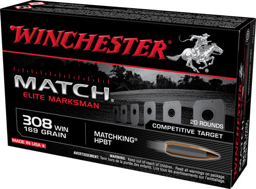 Winchester Elite Marksman Sierra MatchKing Boat Tail Hollow Point 169 Grain .308 Win / 7.62x51mm 2755 fps