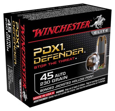 Winchester PDX1 Defender Bonded Jacket Hollow Point 230 Grain .45 ACP/Auto 920 fps
