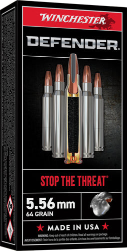 Winchester Defender 5.56x45mm NATO 64 grain Bonded Solid Base ammunition