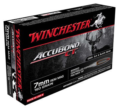 Winchester AccuBond CT 7mm Remington Mag 160 grain Polymer Tip ammunition