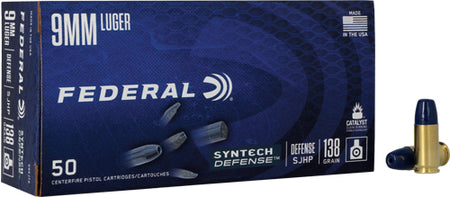Federal Syntech Defense LEAD-FREE Segmented Jacketed Hollow Point 138 Grain 9mm Luger/Parabellum 1050 fps