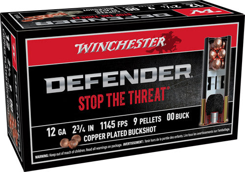 Winchester SB1200PD Defender Copper Plated 12 Gauge 2-3/4  #00 Buck 1145 fps