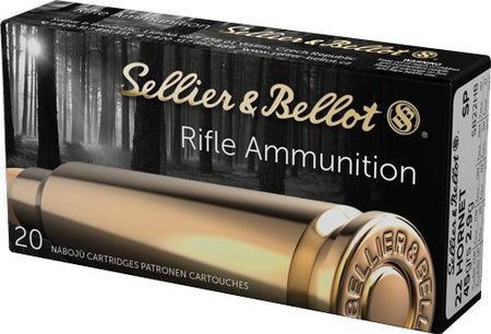 Sellier and Bellot Rifle .22 Hornet 45 grain Soft Point ammunition