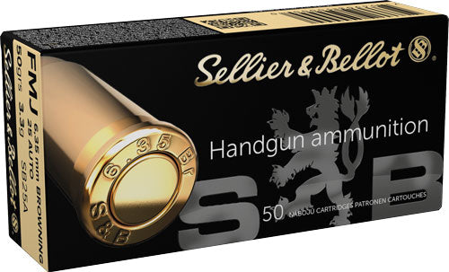 Sellier & Bellot (S&B)  Full Metal Jacket 50 Grain .25 ACP 748 fps