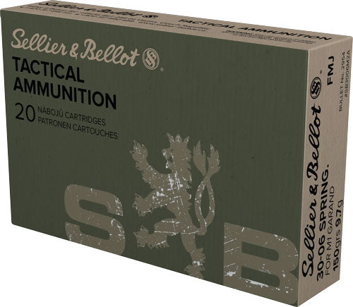 Sellier and Bellot Tactical M1 Garand .30-06 Springfield 150 grain Full Metal Jacket ammunition