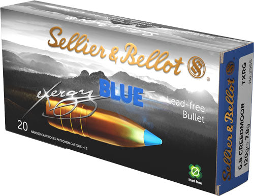 Sellier & Bellot (S&B) eXergy Boat Tail TAC-EX-Blue 120 Grain 6.5mm Creedmoor 2851 fps