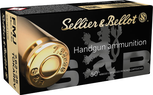 Sellier and Bellot Handgun 7.62x25mm Tokarev 85 grain Full Metal Jacket ammunition