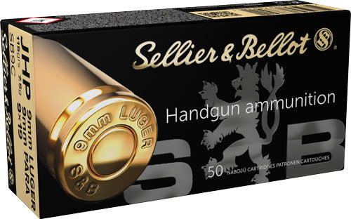 Sellier & Bellot (S&B)  Jacketed Hollow Point 115 Grain 9mm Luger/Parabellum 1237 fps