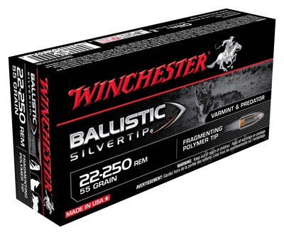 Winchester Ballistic Silvertip .22-250 Remington 55 grain Polymer Tip ammunition