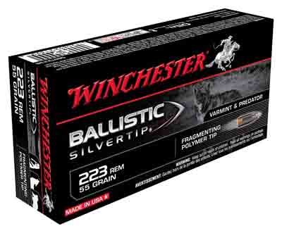 Winchester Ballistic Silvertip .223 Remington 55 grain Fragmenting Polymer Tip ammunition