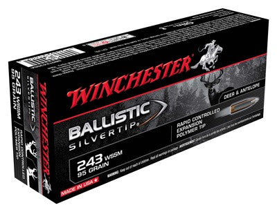 Winchester Ballistic Silvertip .243 WSSM 95 grain Polymer Tip ammunition