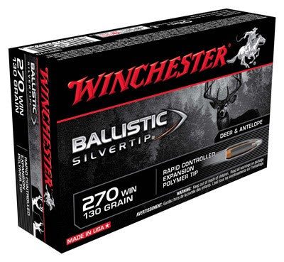 Winchester Ballistic Silvertip Rapid Controlled Expansion Polymer Tip 130 Grain .270 Winchester 3050 fps