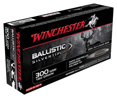 Winchester Ballistic Silvertip .300 WSM 180 grain Rapid Controlled Expansion Polymer Tip ammunition