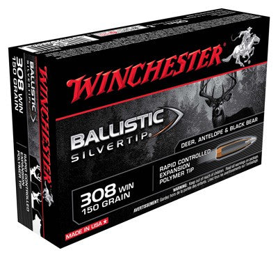 Winchester Ballistic Silvertip .308 Win / 7.62x51mm 150 grain Rapid Controlled Expansion Polymer Tip ammunition