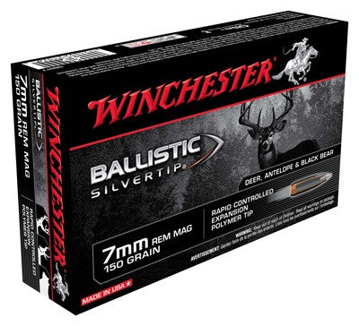 Winchester Ballistic Silvertip 7mm Remington Mag 150 grain Rapid Controlled Expansion Polymer Tip ammunition