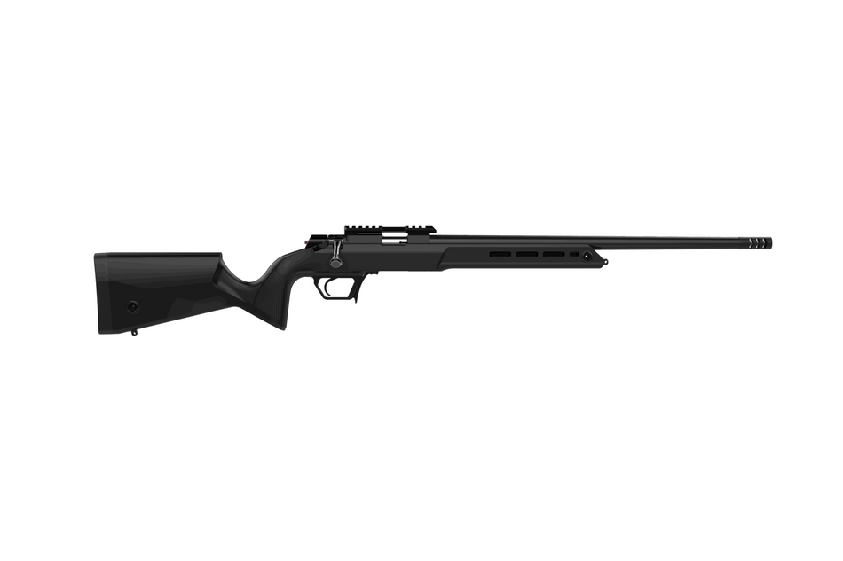 Retay USA ASD22-BLK-20 Asend Sporter 22 LR 10+1 20" Black Heavy Barrel, Black Chrome Receiver w/Picatinny Rail, Black Fixed Synthetic Stock