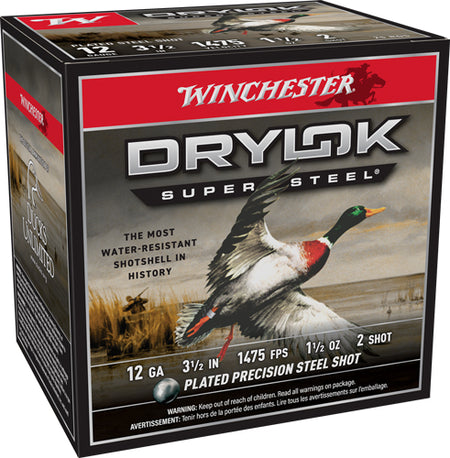 Winchester SSH12LH2 Drylok Super Steel High Velocity 12 Gauge 3-1/2 1-1/2oz #2 1475 fps