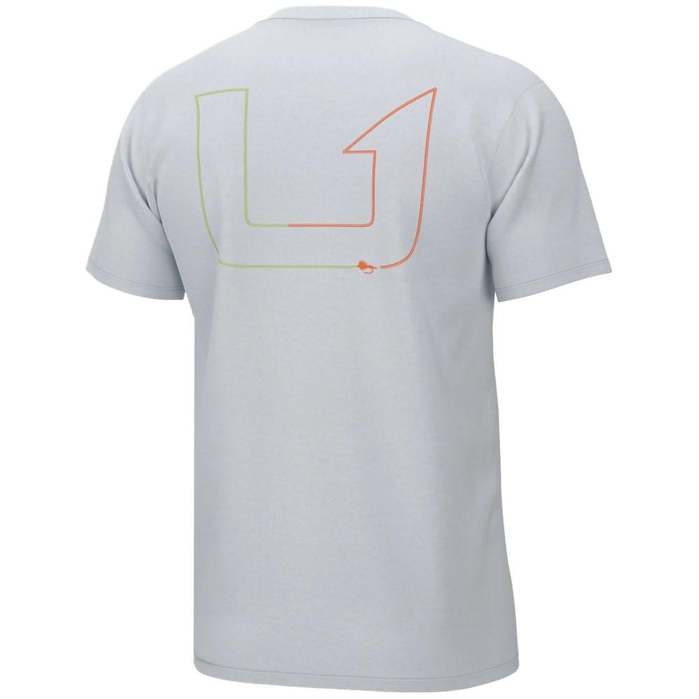 Huk Fly Line Short Sleeve Casual Shirt White Medium Size