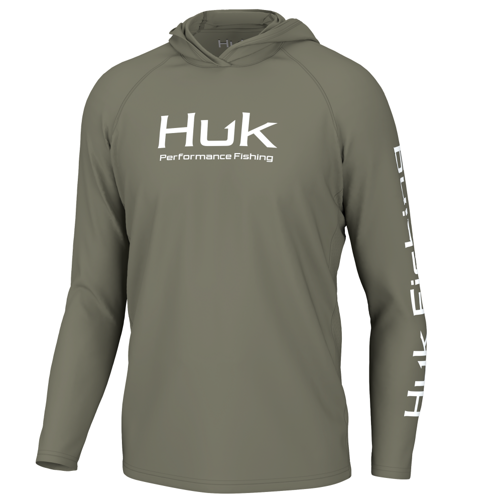 Huk Vented Pursuit Hooded Long Sleeve Shirt UPF 50+ Moss 2XL