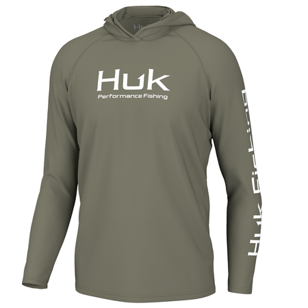 Huk Pursuit Long Sleeve Vented Hoodie Moisture Wicking Moss M