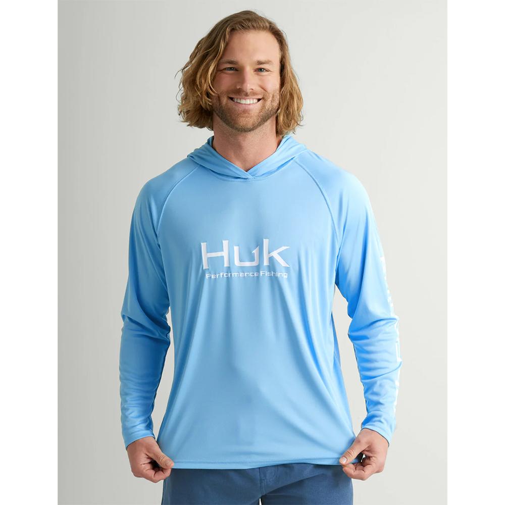 Huk Vented Pursuit Long Sleeve Hoodie UPF 50+ Marolina Blue XL