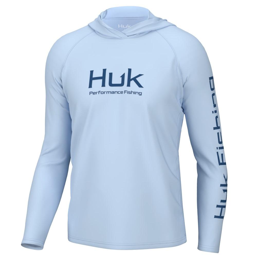 Huk Vented Pursuit Long Sleeve Performance Hoodie Ice Water S